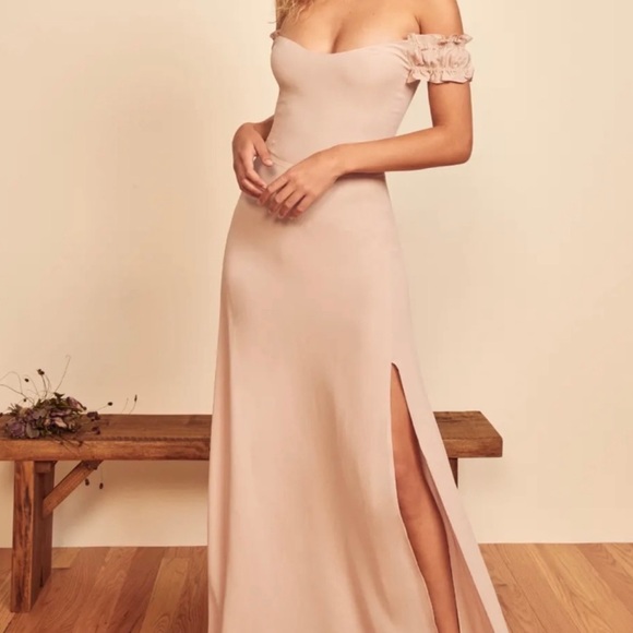 NWT Reformation Gimlet Dress Champagne 4 - Picture 3 of 13